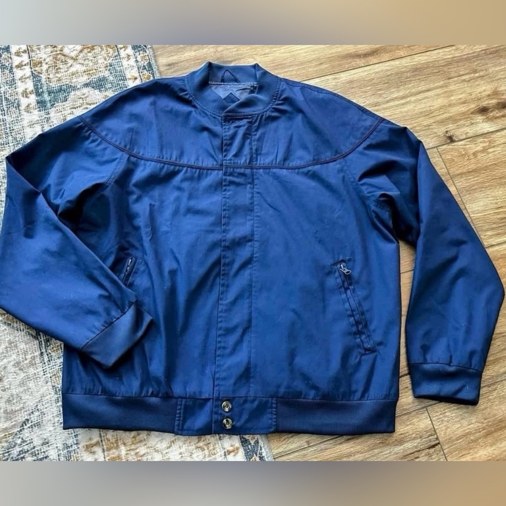 Vintage Haband Men's Navy Blue Bomber Style Jacket Coat